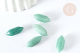 Pierre aventurine naturelle verte double pointes 20mm, pierre semi-precieuse, séance lithothérapie, x1 G7532