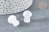 Pierre de massage champignon cristal de roche naturel lithothérapie 20-21mm, cristal de roche, lithothérapie, x1, G7509