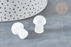 Pierre de massage champignon cristal de roche naturel lithothérapie 20-21mm, cristal de roche, lithothérapie, x1, G7509