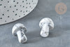Pierre de massage champignon howlite naturel lithothérapie 21mm, howlite, lithothérapie, x1, G7510