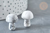 Pierre de massage champignon howlite naturel lithothérapie 21mm, howlite, lithothérapie, x1, G7510