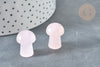 Pierre de massage champignon quartz rose naturel lithothérapie 21mm,quartz rose, lithothérapie, x1, G7511