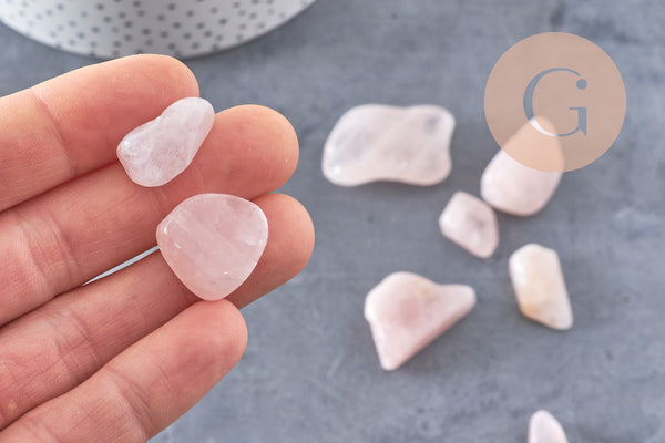 Pierre quartz rose naturel brute roulée, x20gr (G0255)