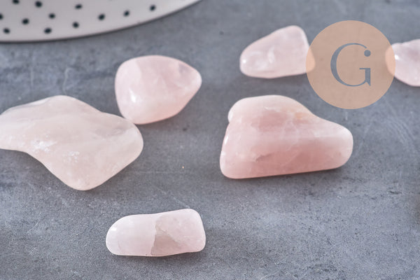 Pierre quartz rose naturel brute roulée, x20gr (G0255)