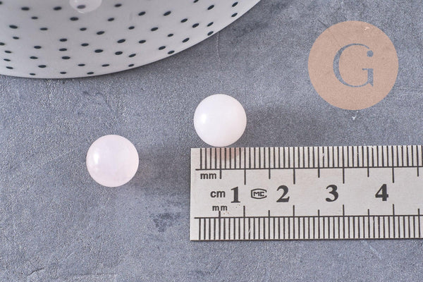 Pierre ronde quartz rose naturel non percée 10mm, x1 (G3966)