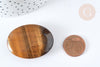 Pierre roulée ovale Œil de tigre naturel poli 44-45mm,pierre naturelle lithothérapie, création bijoux pierre, x1, G7579