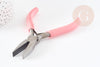 Pince plate fabrication de bijoux acier support rose 12cm, x1 (G5895)