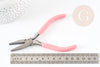 Pince plate fabrication de bijoux acier support rose 12cm, x1 (G5895)