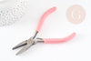 Pince plate fabrication de bijoux acier support rose 12cm, x1 (G5895)