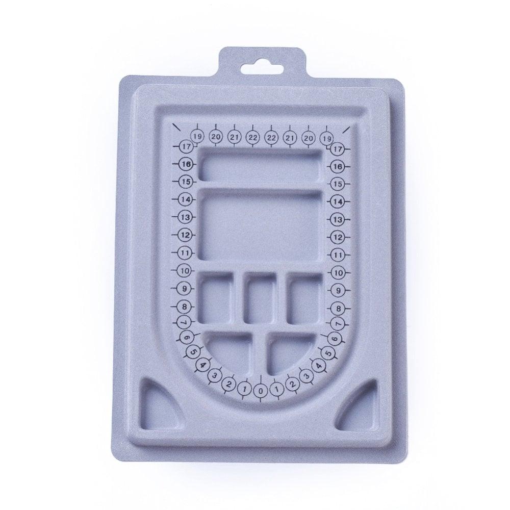 Plateau d'assemblage perles pour fabrication collier 15.5x23cm, comptage de perles, avec mesures graduées, x1 G6738