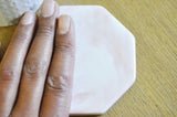 Plateau porcelaine Marbre rose et blanc, présentoir bijoux, un support décoratif minimaliste pour poser vos bijoux,9.1cm, x1 G5112
