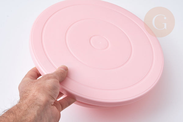 Plateau tournant à gâteau rotatif silicone rose 276x67.5mm, accessoire pâtisserie, plateau à gateau , x1 G7741