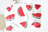 Pochette bijou coton imprimé pastèque 14cm, x1 (G1782)