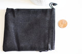 Pochette bijou velours noir rangement cadeau bijoux 12cm, x1 (G2204)