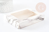 Pochette carton motif marbre 14.6x10.5cm, x1 G5108