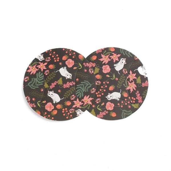 Pochette carton noire chat 8.3x8.4cm, x10 G5119