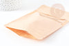 Pochette zippée papier Kraft avec fenêtre 110x185mm, x10 ou x20 (G9109)
