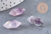 Pointe améthyste naturelle non percée 18mm, pointe double, pierre naturelle polie, création bijoux améthyste lithothérapie, x1 (G5621)