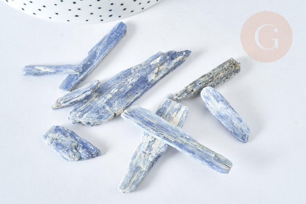 Pointe cyanite naturelle bleu opaque non percée 19~64mm, création bijoux pierre naturelle, x1 G7586