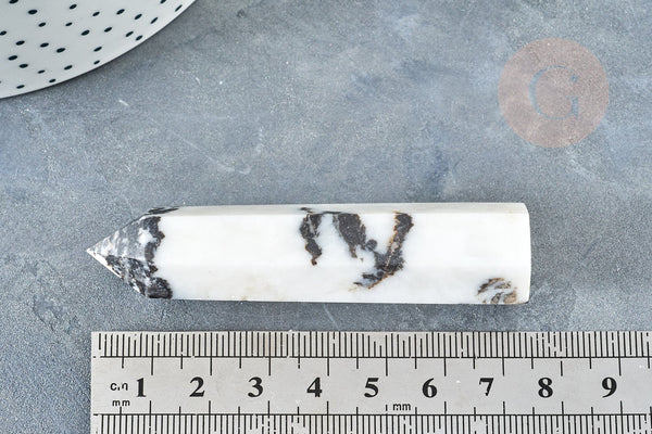 Pointe jaspe zabra naturel 70-80mm, pierre naturelle séance lithothérapie, x1 (G8410)