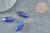 Pointe lapis lazulis naturelle non percée 18mm, pointe double, pierre naturelle polie, création bijoux lapis lithothérapie, x1 G6368