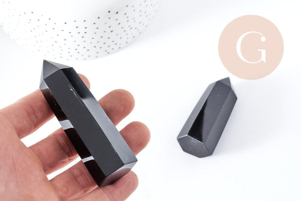 Pointe obsidienne naturelle 34-100mm, x1 (G8966)