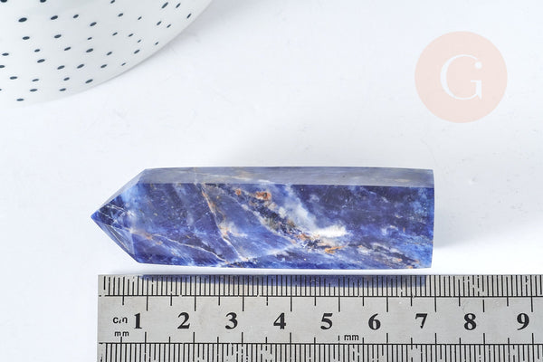 Pointe sodalite 70-80mm, pierre naturelle séance lithothérapie, x1 (G8413)