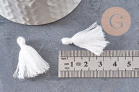Pompon blanc coton 25-31mm, x5 (G1790)