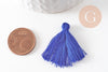 Pompon bleu coton bleu 25-31mm, x5 (G2770)