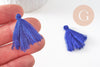 Pompon bleu coton bleu 25-31mm, x5 (G2770)