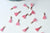 Pompon rose corail polyestère support doré, pompon boucles,fabrication bijoux bohème,10-16mm, x10 (G4261)