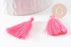 Pompon rose coton,décoration pompon,accessoire coton, pompon boucles, coton rose,25-31mm, x5 G0110