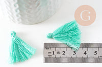 Pompon vert clair fil de coton 28mm, x5 (G1008)