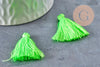 Pompon vert florescent coton,décoration pompon,accessoire coton, pompon boucles,coton vert,28mm, x5 G4812