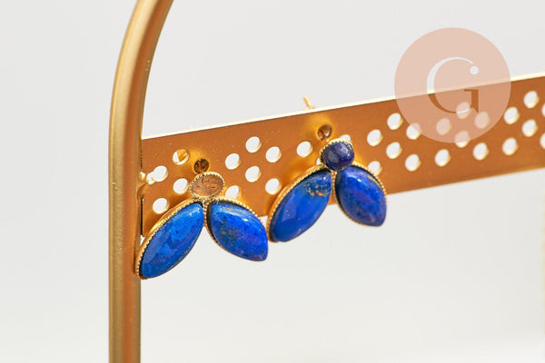 Présentoir à bijoux boucles d'oreilles et collier plateau acrylique fer doré 30cm, x1 (G10247)