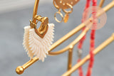 Présentoir à bijoux boucles d'oreilles rond fer doré socle marbre 24.5cm, x1 (G10246)