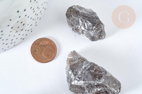 Quartz fumé naturel brute 13~48 ,quartz fumé naturel, pierre semi-précieuse,création bijoux, lithothérapie, la pierre G7585