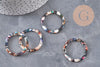 Pendentif cercle multicolore acetate 34.5mm,connecteur plastique, x5 (G4757)