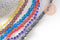 Perles fleurs verre millefiori artisanal 6.5-9mm, x1 fil de 40cm (G10493)