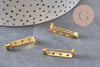 Support de broche en fer doré 27mm, x10 (G5845)