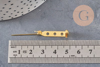Support de broche en fer doré 27mm, x10 (G5845)