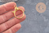 Fermoir grand mousqueton perroquet laiton doré 33.5mm, x1 (G6894)
