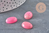 Cabujón ovalado de jade natural teñido de rosa, 18 x 13 mm, x1 (G2079)