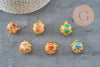 Pendentif cage pour bola harmonie doré émaillé 22mm, x1 (G3707)-Breloques et pendentifs-Gingerlily Perles