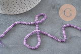 Cuentas de jade violeta, facetadas, naturales, jade, piedra, 5 x 3 mm, hilo de 35 cm, x1 (G1704)