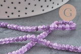 Cuentas de jade violeta, facetadas, naturales, jade, piedra, 5 x 3 mm, hilo de 35 cm, x1 (G1704)