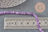 Cuentas de jade violeta, facetadas, naturales, jade, piedra, 5 x 3 mm, hilo de 35 cm, x1 (G1704)
