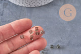 Perlas cuadradas de vidrio gris de 4 mm, x50 (G2195)