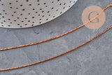 Chaîne forçat fine de 1mm en laiton brut doré, idéale pour la création de bijoux fantaisie DIY.