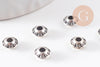 Rondelles gravées argent vieilli, perles dorées, perles intercalaires, 6.5mm, x20 (G1442)